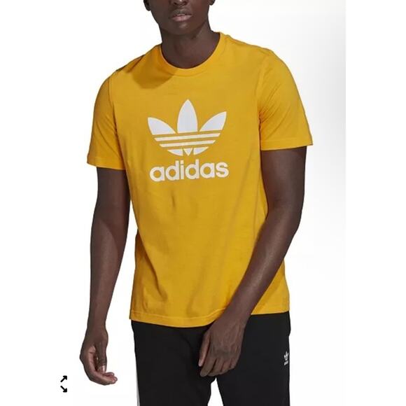 adidas Men's Short-Sleeve Logo-Graphic T-Shirt Yellow Large - Picture 1 of 7